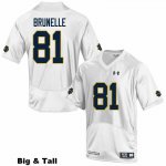 Notre Dame Fighting Irish Men's Jay Brunelle #81 White Under Armour Authentic Stitched Big & Tall College NCAA Football Jersey TFA8799GJ